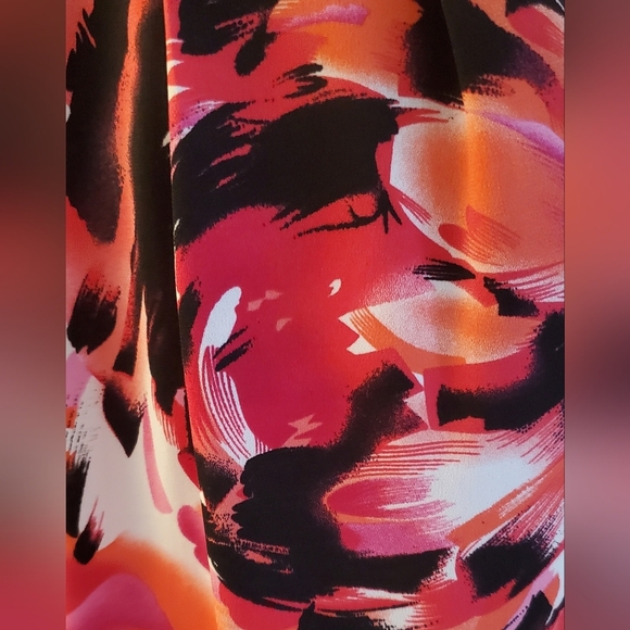 Bisou Bisou Red And Pink Floral Sleeveless Sundress With Pockets Midi Size 10 - Picture 5 of 7